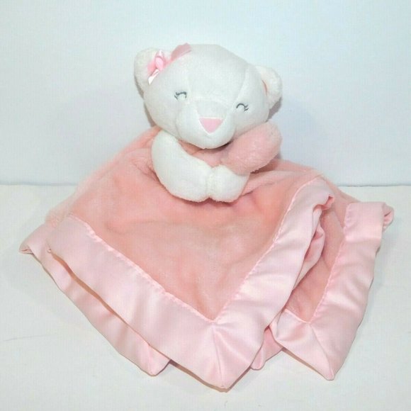 2018 Carters White Cat Pink Security Blanket 67359 - Picture 4 of 6